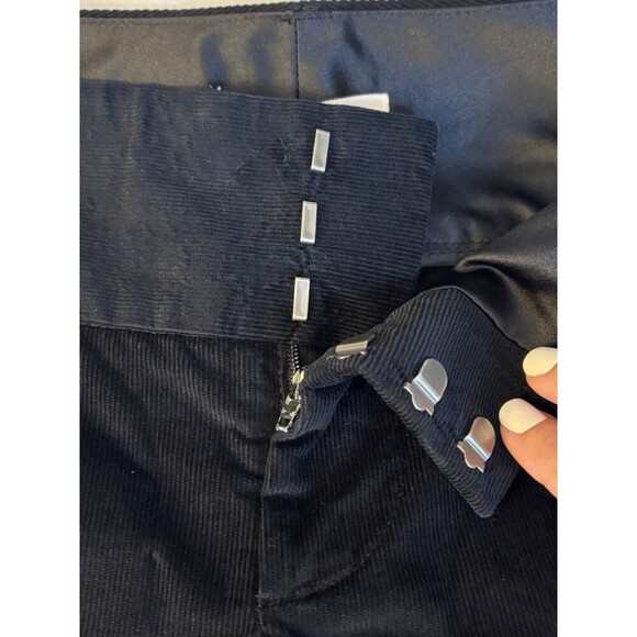 ALICE + OLIVIA Black Corduroy Pants Women 6 Slim Straight Leg Wide Waist Casual - Picture 3 of 11